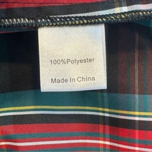 NWT Tuckernuck Festive Plaid Tartan Royal button-up shirt mini dress - M - Picture 12 of 13
